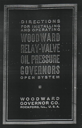 RELAY- VALVE OIL PRESSURE GOVERNORS  FIRST MFG 1912 